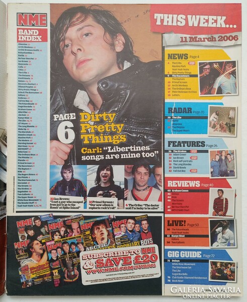 NME magazin 06/3/11 Strokes Dirty Pretty Things Stone Roses Bowie Long Blondes Primal Scream Chico