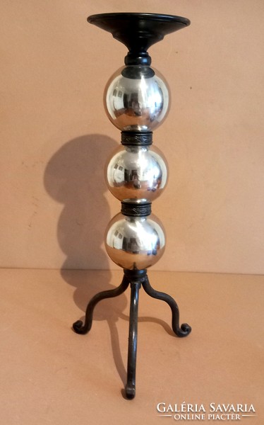 Art deco chrome wrought iron candle holder negotiable design