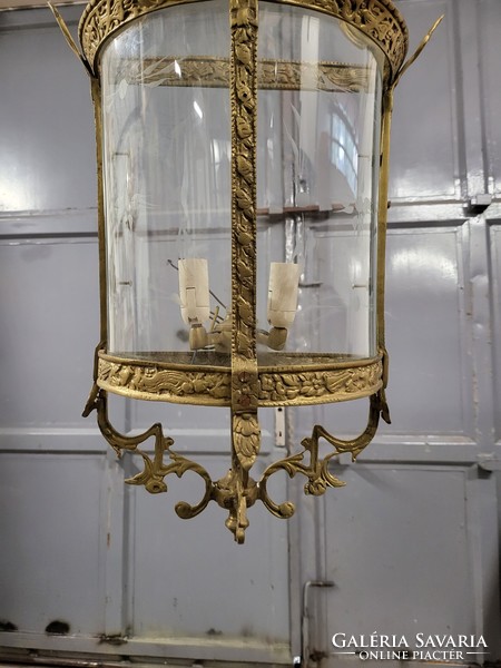 Wall lamp with French glass insert, wall arm