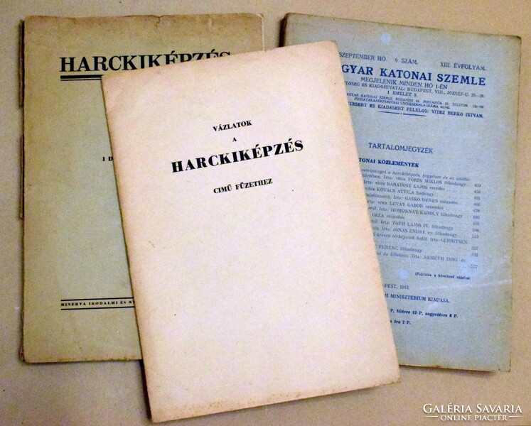 Magyar Katonai Szemle 1943 + Harckiképzés + Vázlatfüzet + 22.honvéd határvadász zászlóalj orvosi lap