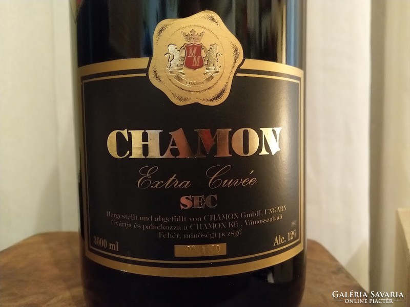 Chamon Extra Cuvée 3 literes fehér minőségi száraz pezsgő 1995-ös, fadobozban