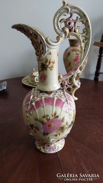 Zsolnay family seal large decorative jug 42 cm