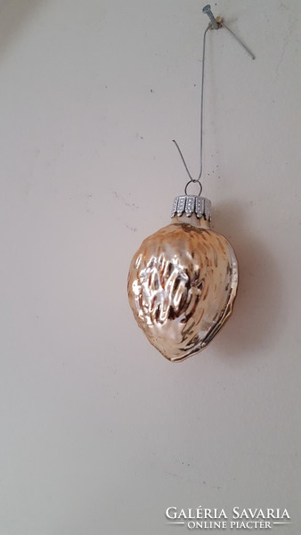 Old glass walnut Christmas tree decoration