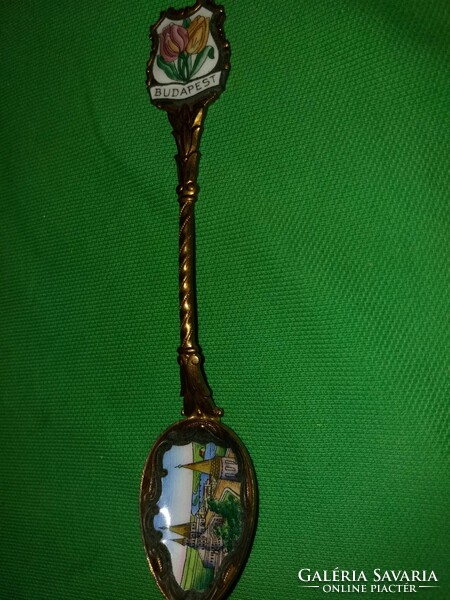 Antique fire-enamel copper ornament coffee spoon souvenir shop Budapest travel souvenir according to the pictures