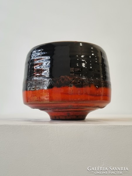 Karsay Judit iparművészeti kerámia váza - gyűnyörű textúrált mázazással és színvilággal