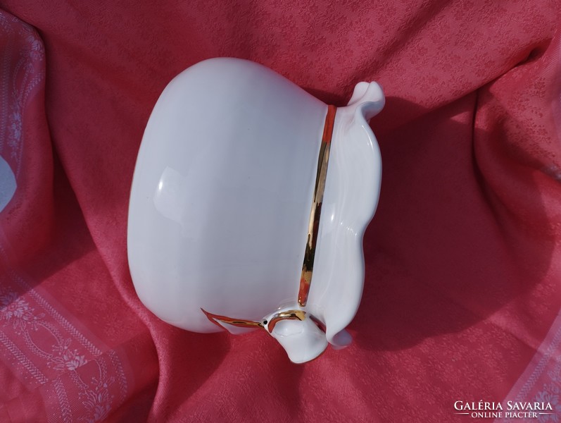 Gyönyörű fehér porcelán kaspó, aranymasnis