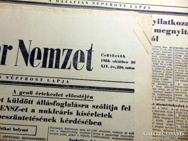 1958 October 30 / Hungarian nation / for birthday :-) newspaper!? No.: 24431