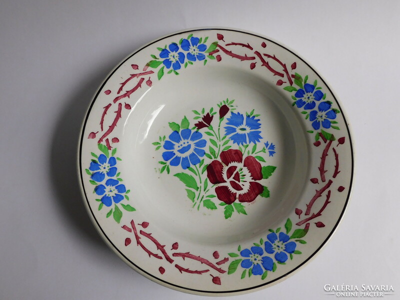 Wilhelmsburg antique hardware plate with cornflower decoration