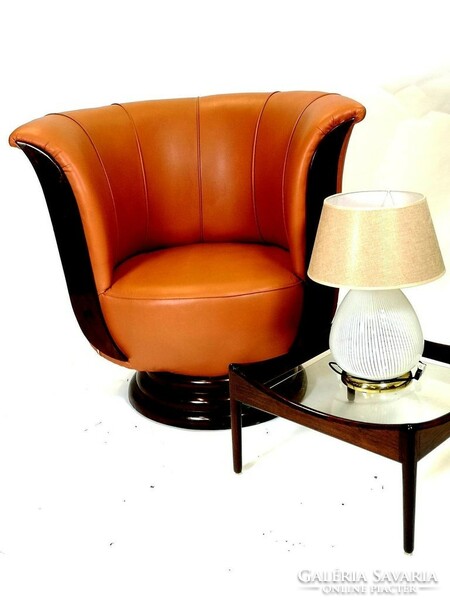 Pair of art deco tulip armchairs - 04457