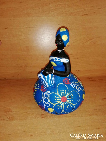 Happy girl with a drum ceramic figurine - 17 cm high (24/d)