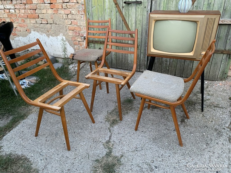 Mid century chairs designed by j. Jiroutek for interior praha, striking unique design from the 1960s is rare!!!