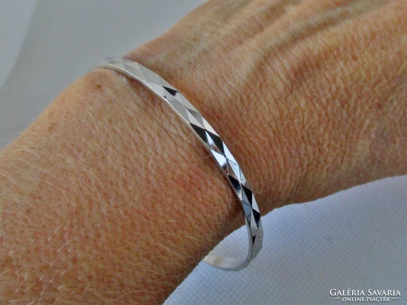 Special art deco engraved silver bracelet
