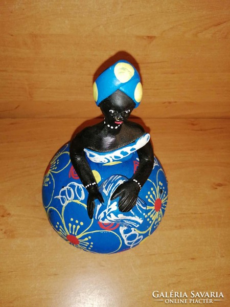 Happy girl with a drum ceramic figurine - 17 cm high (24/d)