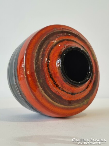 Judit Karsay Art Ceramic Vase - Fringe Textured Glaze and Color Scheme