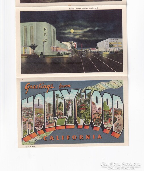 Welcome Hollywood envelope postcard 1940-1945 (2 pages beautiful leporello)