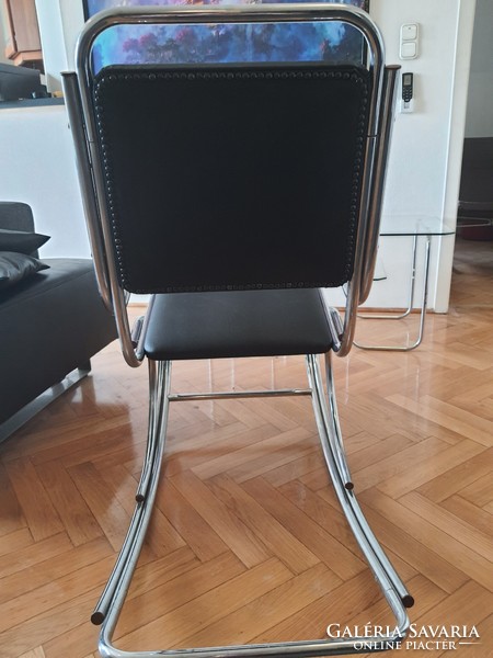 Bauhaus chrome and leather rocking chair