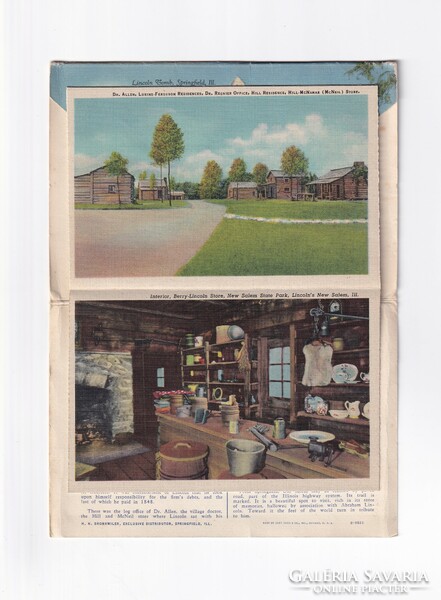 Üdvözlő Abraham Lincoln boríték-képeslap 1940-1945 (2 oldalas gyönyörű leporelló)"RITKA"postatiszta