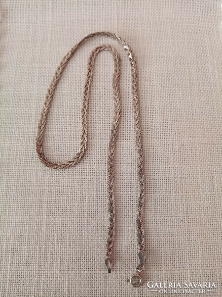 Jelzett olasz ezüst fonott nyaklánc / nyakék  46 cm hosszú  -- Húsvétra!!!