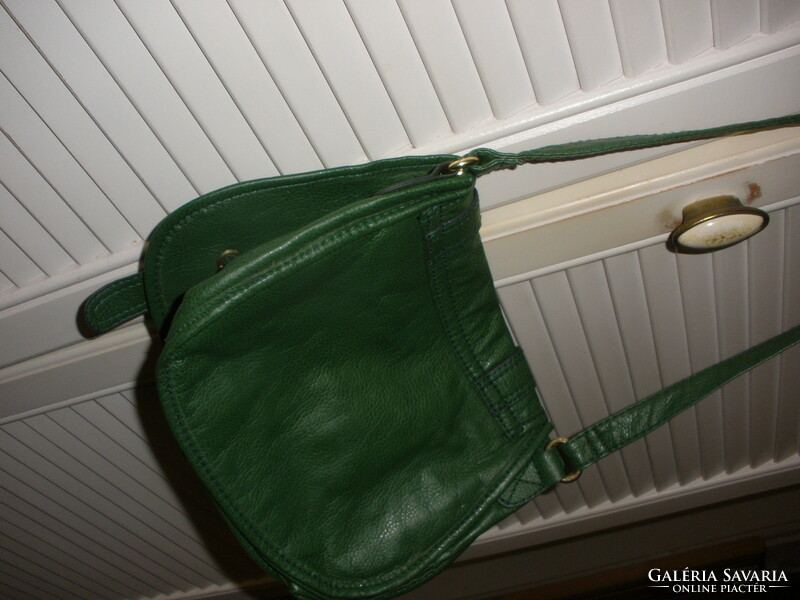 Green synthetic leather bag, shoulder bag