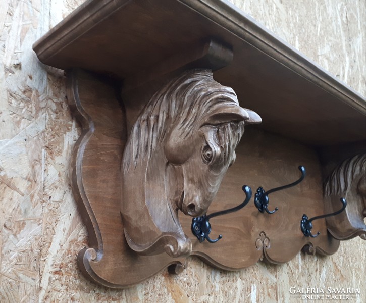 Horse shelf wooden shelf horse gift shelf clothes hanger horse furniture horse carving horse picture horse product horse shelf