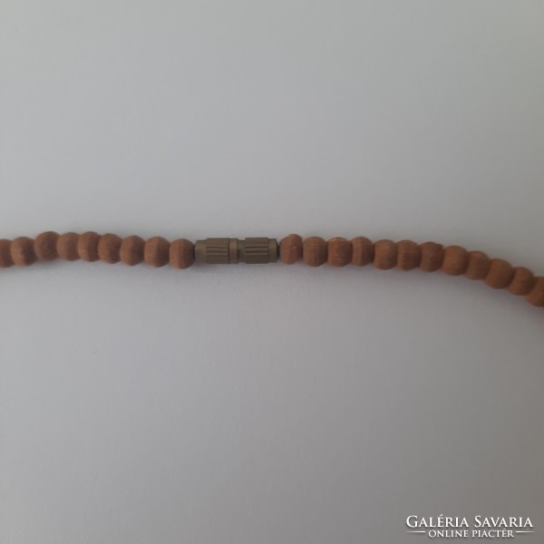 Retro special wooden pearl necklace 48 cm