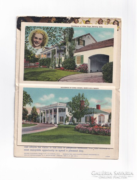 Üdvözlő MUVIE STARS boríték-képeslap 1940-1945 (2 oldalas gyönyörű leporelló)"RITKA"postatiszta