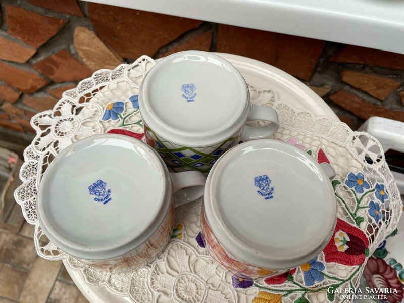 Alföldi porcelán házgyári kockás  kocka mintás bögre bögrék Gyűjtői  nosztalgia darab