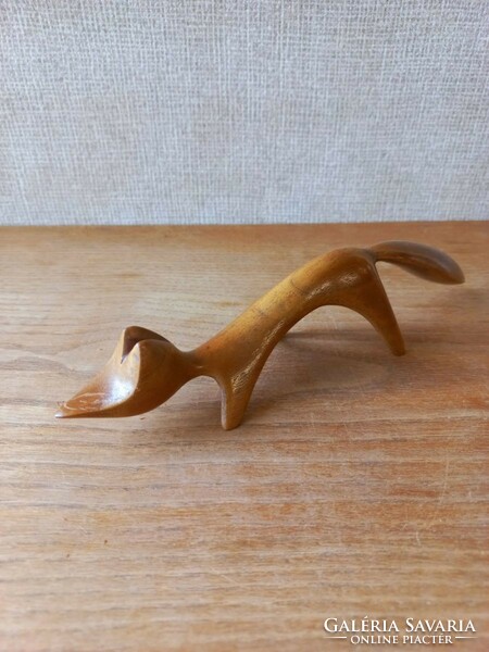 Retro wooden fox figure