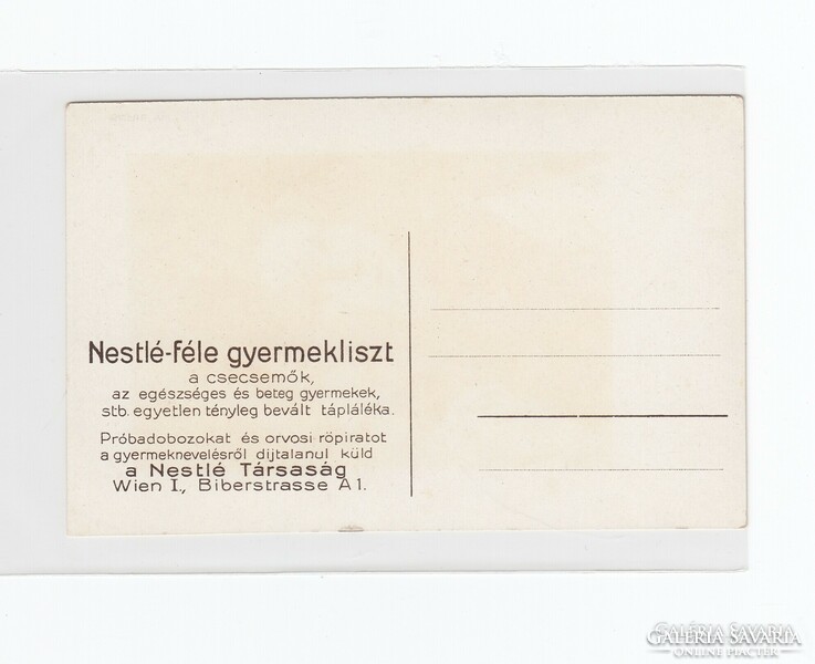 Nestlé-féle gyermekliszt, reklám litho képeslap (postatiszta) 3.