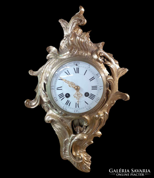 Baroque rococo style copper wall clock - ﻿42 cm