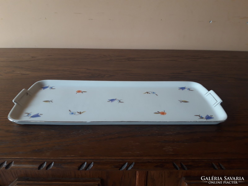 Old Zsolnay floral porcelain tray - 40 cm