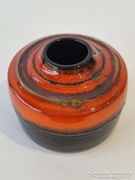 Judit Karsay Art Ceramic Vase - Fringe Textured Glaze and Color Scheme