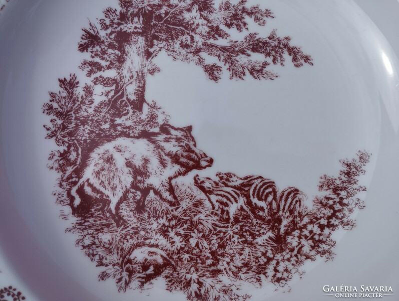 Antique German porcelain, wild boar deep plate