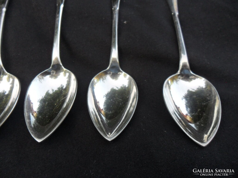 Set of 6 English-style silver tea spoons