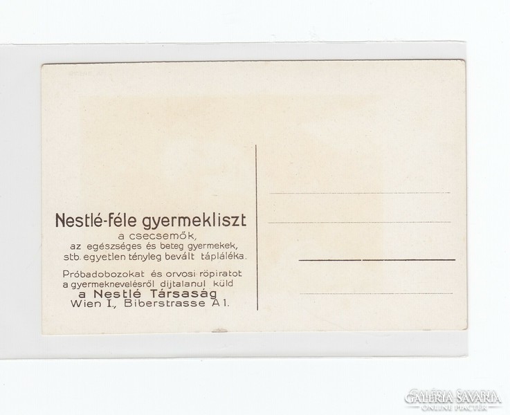 Nestlé-féle gyermekliszt, reklám litho képeslap (postatiszta) 1.