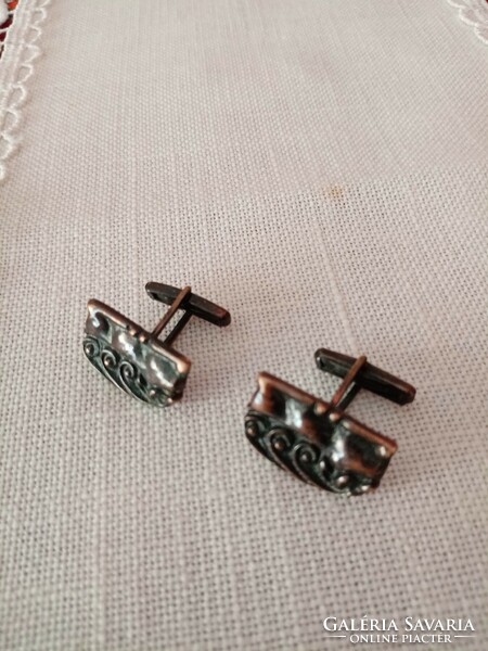 Old Hungarian goldsmith bronze / copper cufflink - also for graduation!!