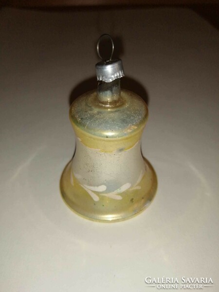 Régi üveg karácsonyfadísz csengő - 4,5 cm