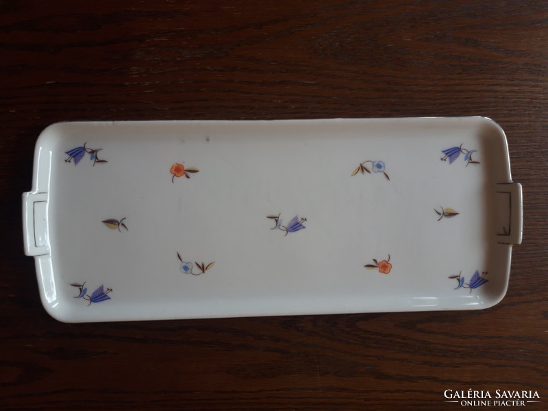 Old Zsolnay floral porcelain tray - 40 cm