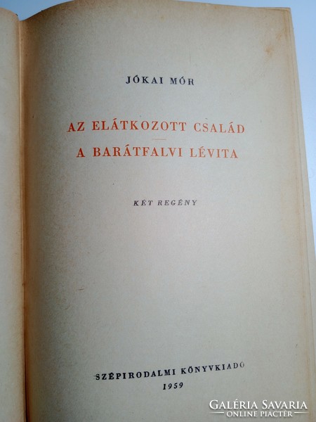 Jókai Mór - Az elátkozott család / A barátfalvi lévita 1959