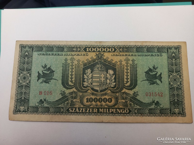 1946-os 100000 Milpengő EF-/VF ++