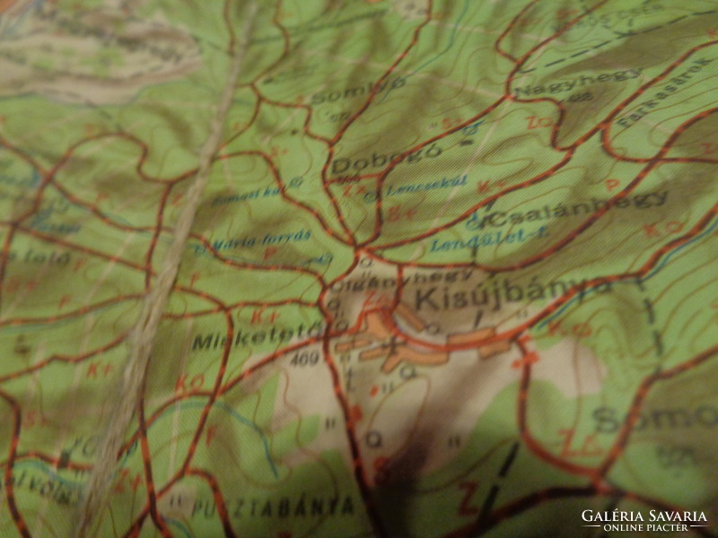 The Mecsek Mountains, tourist map, from 1960, 80 x 57 cm spread out