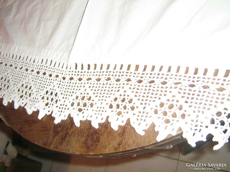 Beautiful special white hand crocheted lace antique curtain / drapery