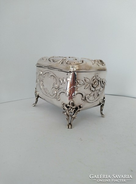 Silver art nouveau sugar box, sugar holder