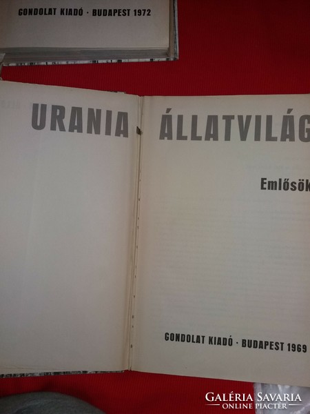 1972.URANIA ÁLLATVILÁG: MADARAK-EMLŐSÖK-ALSÓBBRENDŰEK 3 DB lexikon EGYBE képek szerint GONDOLAT
