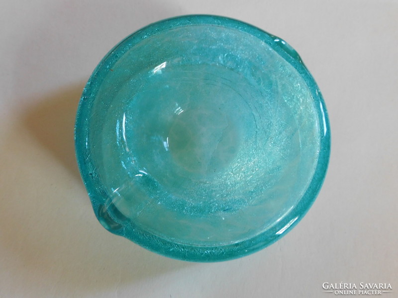 Karcagi veil glass ashtray - turquoise blue
