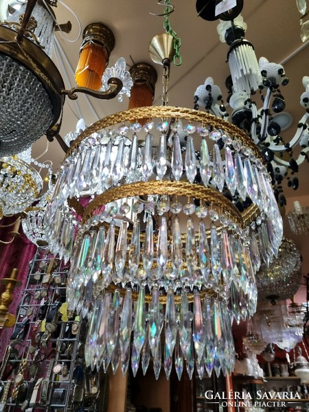 Renovated Czechoslovak crystal chandelier