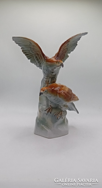 Pair of German porcelain eagles by Carl Scheidig