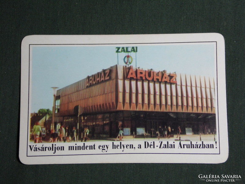 Kártyanaptár, Dél Zalai áruház, Nagykanizsa,1971