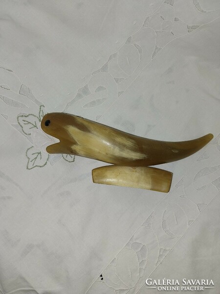 Retro fish-shaped horn table decoration from the 50s