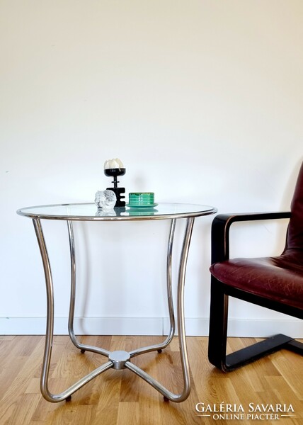 Bauhaus tubular glass table, coffee table